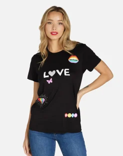 Outlet #1 Love Rainbow Lip Boyfriend Tee In | Wolf By Women Short Sleeve