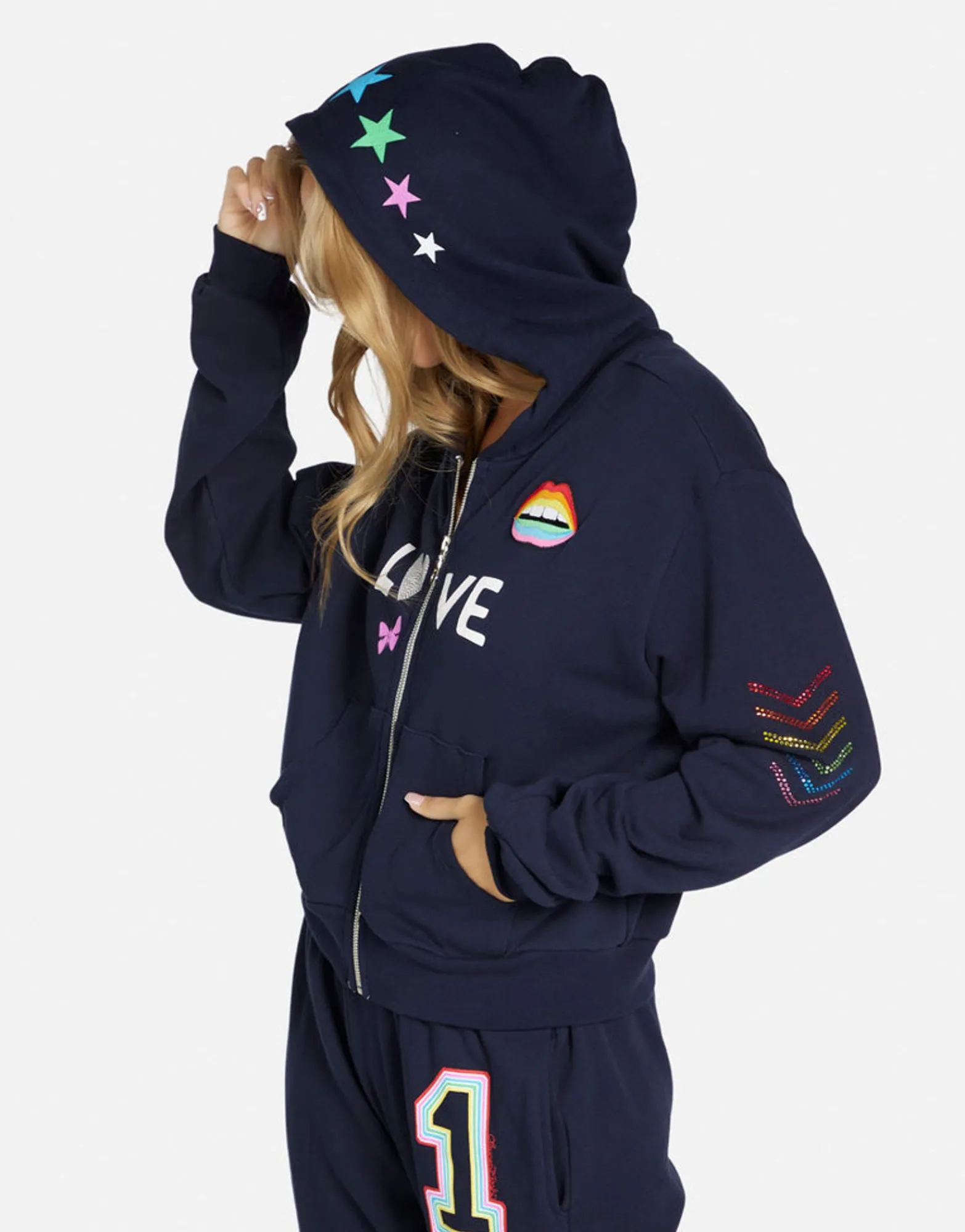 Clearance #1 Love Rainbow Lip Hoodie In | Lachelle By Women Hoodies