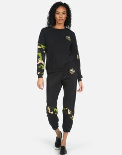 Cheap Abra Camo Lip Women Crop Sweatpants