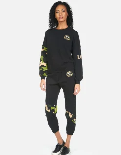 Cheap Abra Camo Lip Women Crop Sweatpants