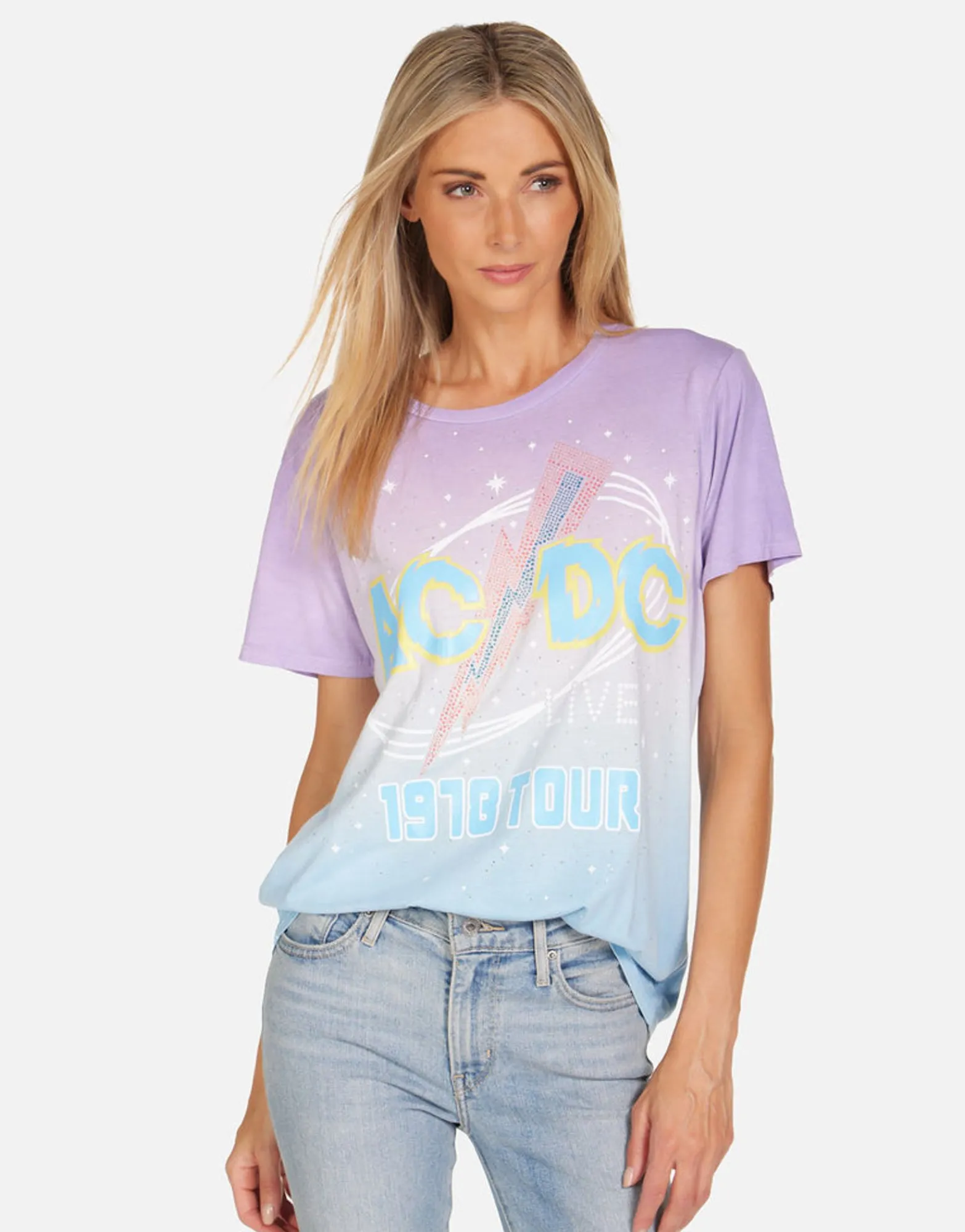 Online Acdc 1978 Tour Vintage Tie Dye Concert Tee | Wolf By Women Short Sleeve