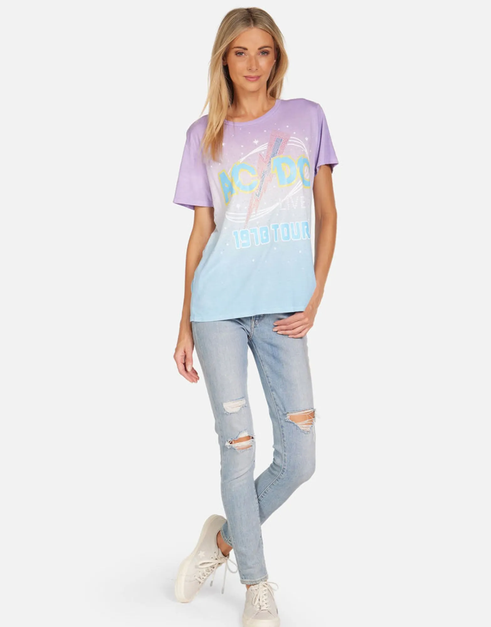 Online Acdc 1978 Tour Vintage Tie Dye Concert Tee | Wolf By Women Short Sleeve