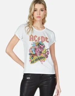 Flash Sale Acdc Crystal Devil S/S Vintage Tee | Croft By Women Short Sleeve