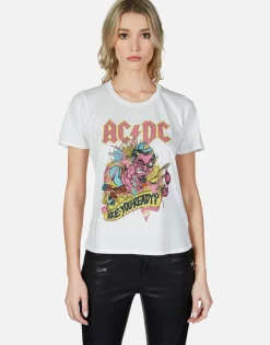 Flash Sale Acdc Crystal Devil S/S Vintage Tee | Croft By Women Short Sleeve