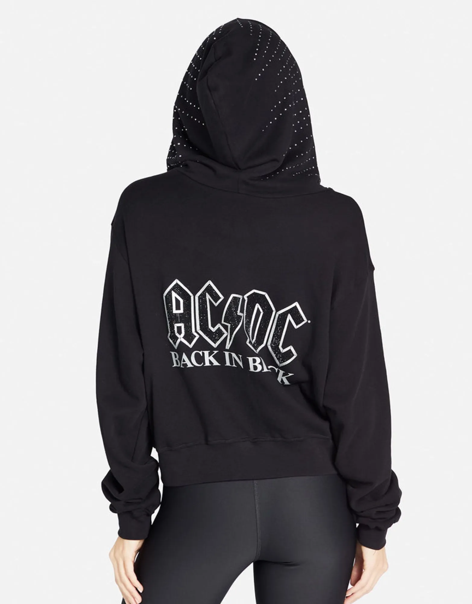 Cheap Acdc Crystals Crop Hoodie | Lachelle By Women Hoodies
