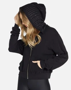 Cheap Acdc Crystals Crop Hoodie | Lachelle By Women Hoodies