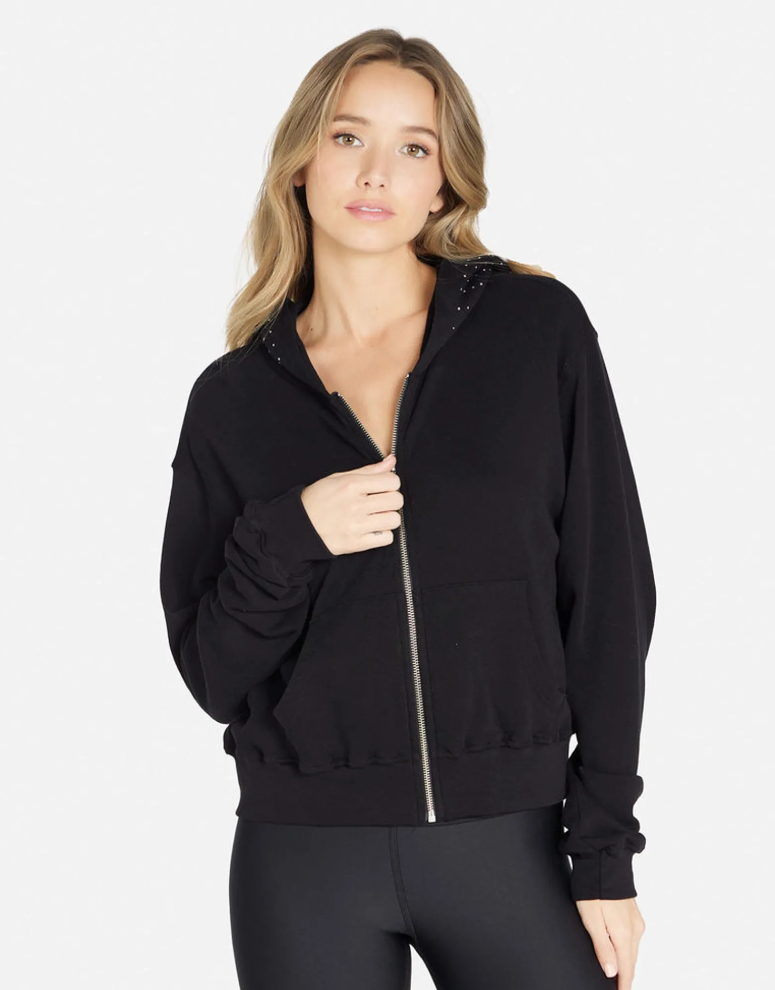 Cheap Acdc Crystals Crop Hoodie | Lachelle By Women Hoodies