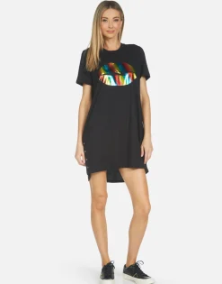 Outlet Adar Rainbow Foil Lightning Lip Women Dresses