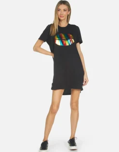 Outlet Adar Rainbow Foil Lightning Lip Women Dresses