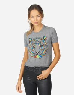 Hot Adeline Geo Tiger Women Short Sleeve