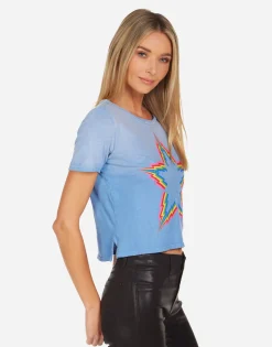 Sale Adeline Rainbow Lightning Star Women Short Sleeve