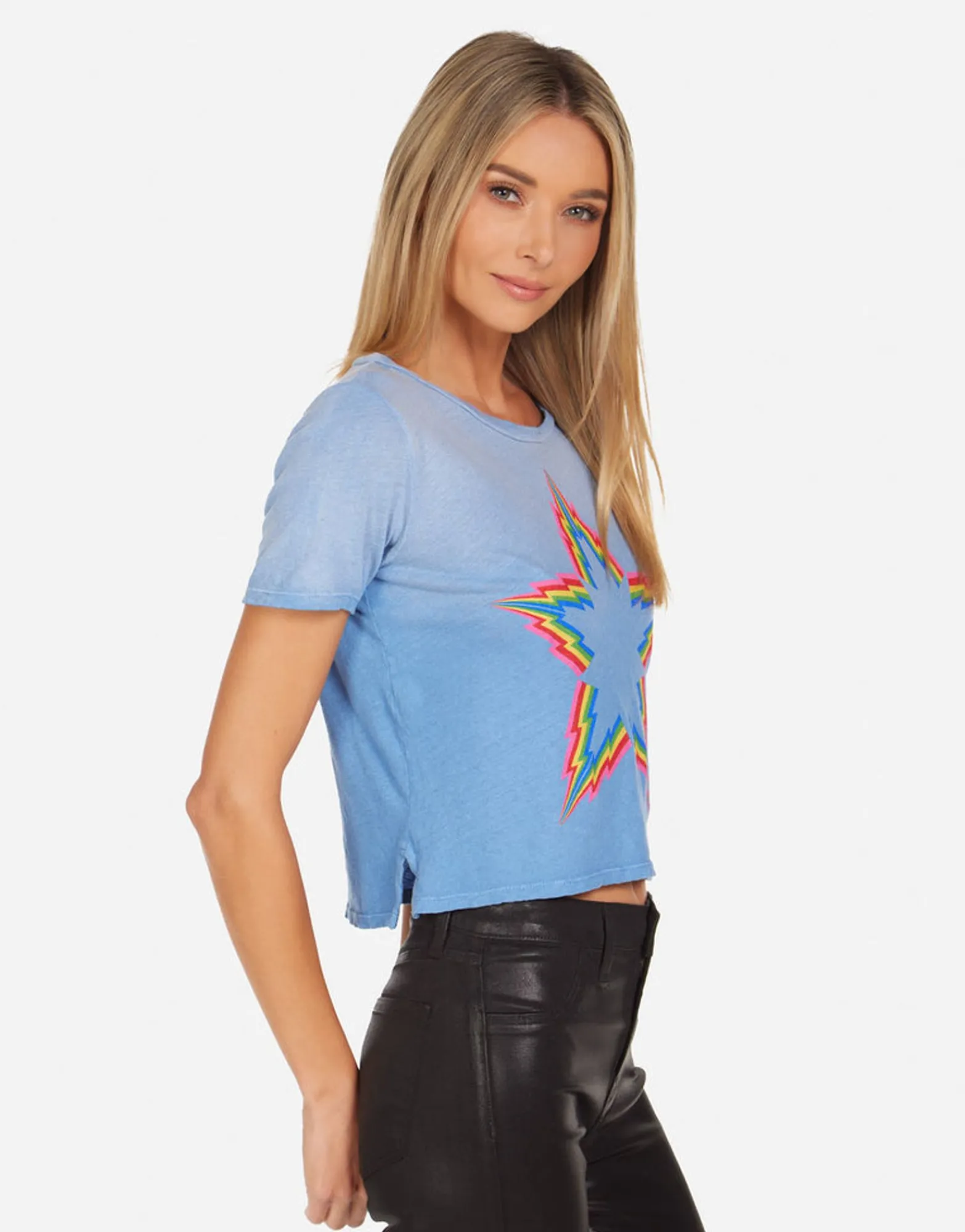 Sale Adeline Rainbow Lightning Star Women Short Sleeve