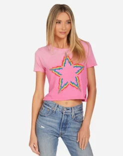Cheap Adeline Rainbow Lightning Star Women Short Sleeve