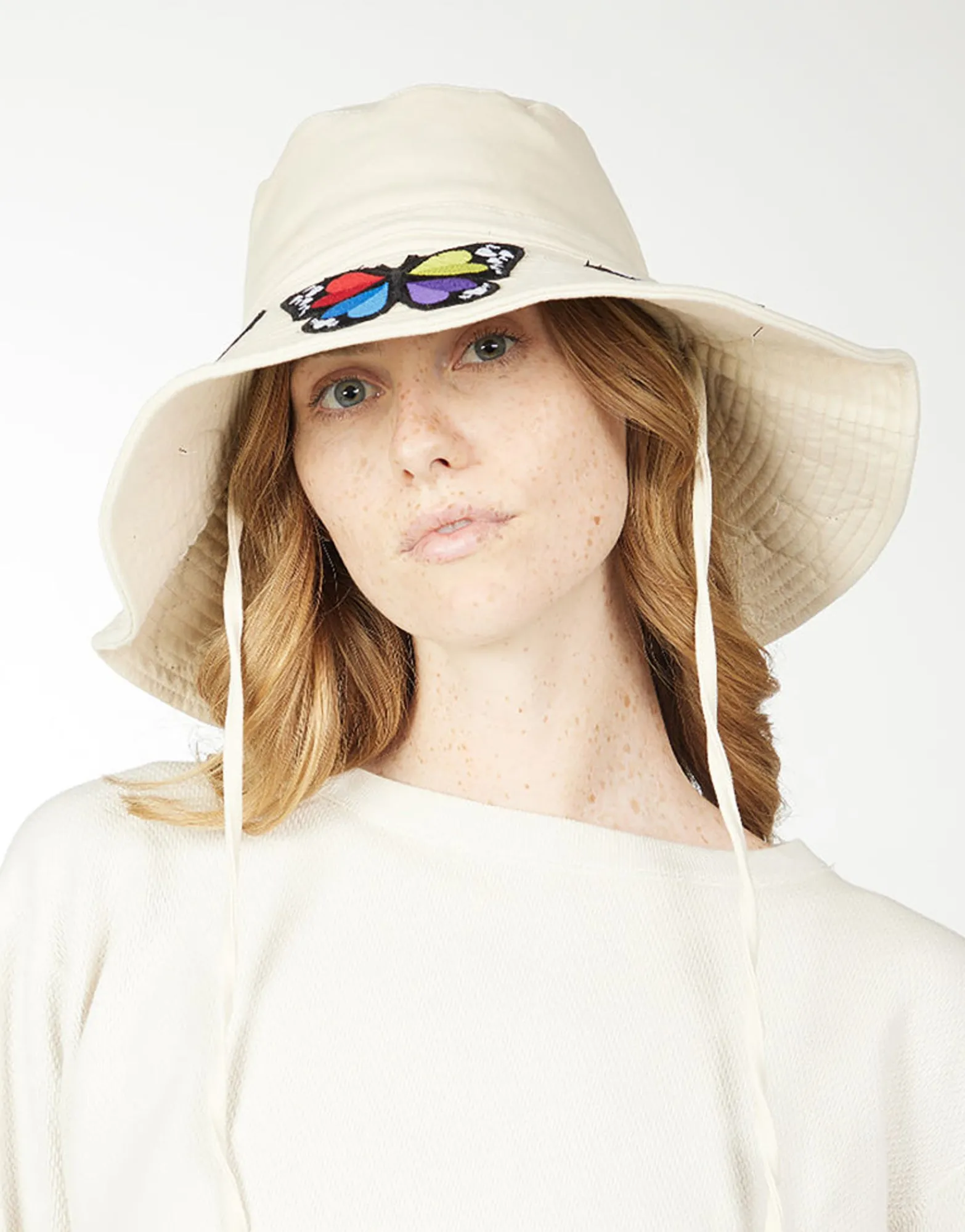 Clearance Adina- Bucket Hat W/ Butterfly Patches Hats