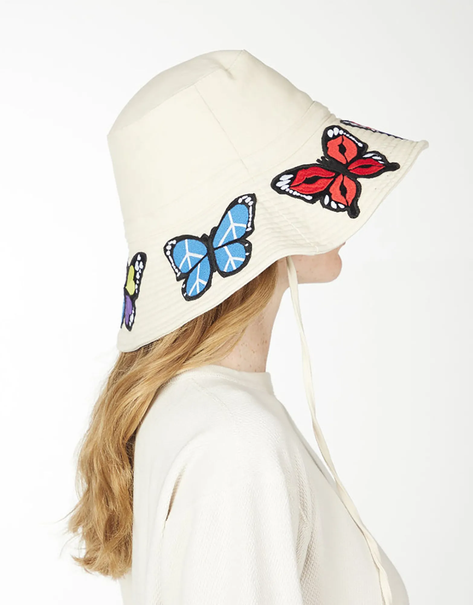 Clearance Adina- Bucket Hat W/ Butterfly Patches Hats