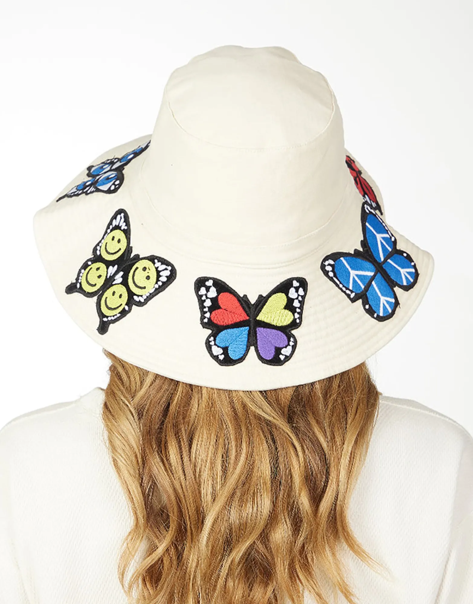Clearance Adina- Bucket Hat W/ Butterfly Patches Hats