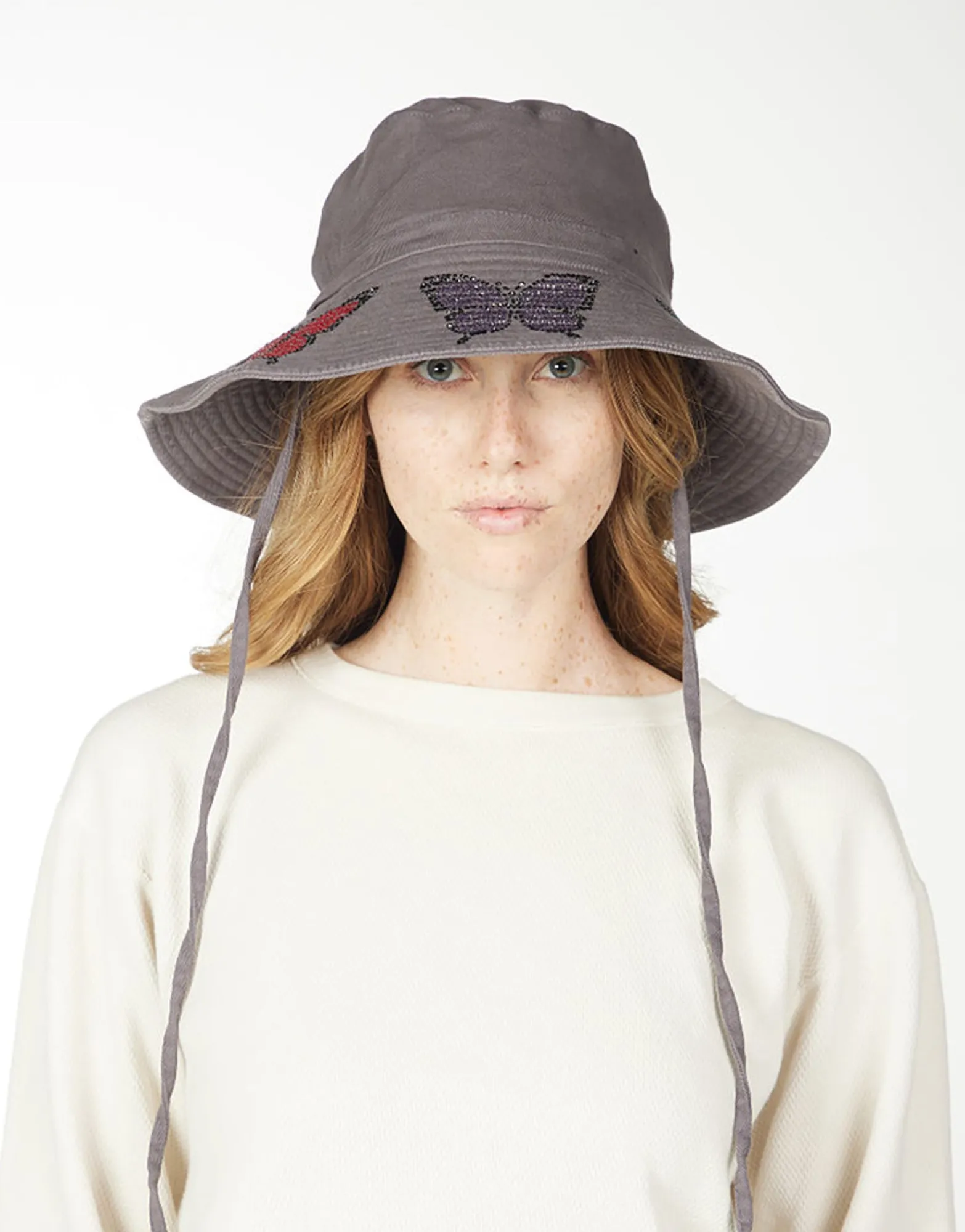 Cheap Adina- Bucket Hat W/ Butterfly Crystals Hats