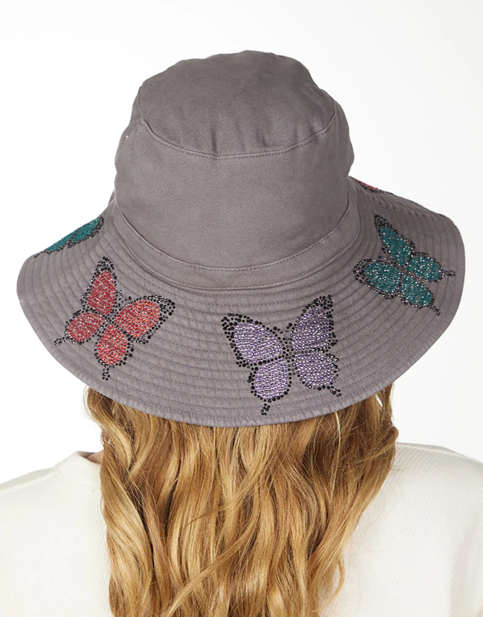 Cheap Adina- Bucket Hat W/ Butterfly Crystals Hats