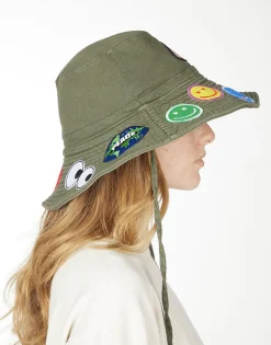 Shop Adina- Bucket Hat W/ Happy Hippie Patches Hats