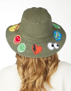Shop Adina- Bucket Hat W/ Happy Hippie Patches Hats