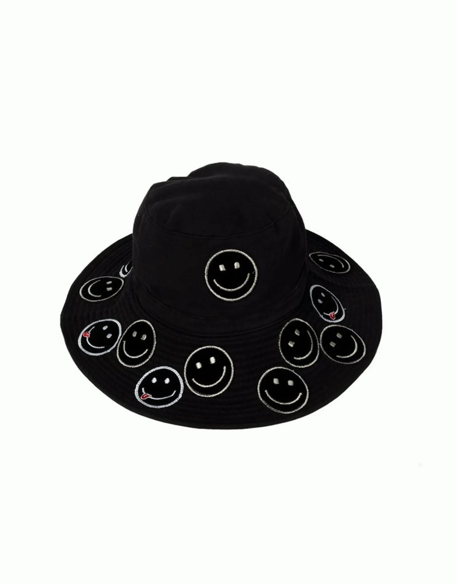 Flash Sale Adina- Bucket Hat W/ Happy Face Patches Hats