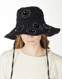 Flash Sale Adina- Bucket Hat W/ Happy Face Patches Hats