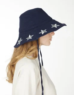New Adina- Bucket Hat W/ Metallic Star Patches Hats
