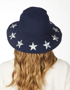 New Adina- Bucket Hat W/ Metallic Star Patches Hats