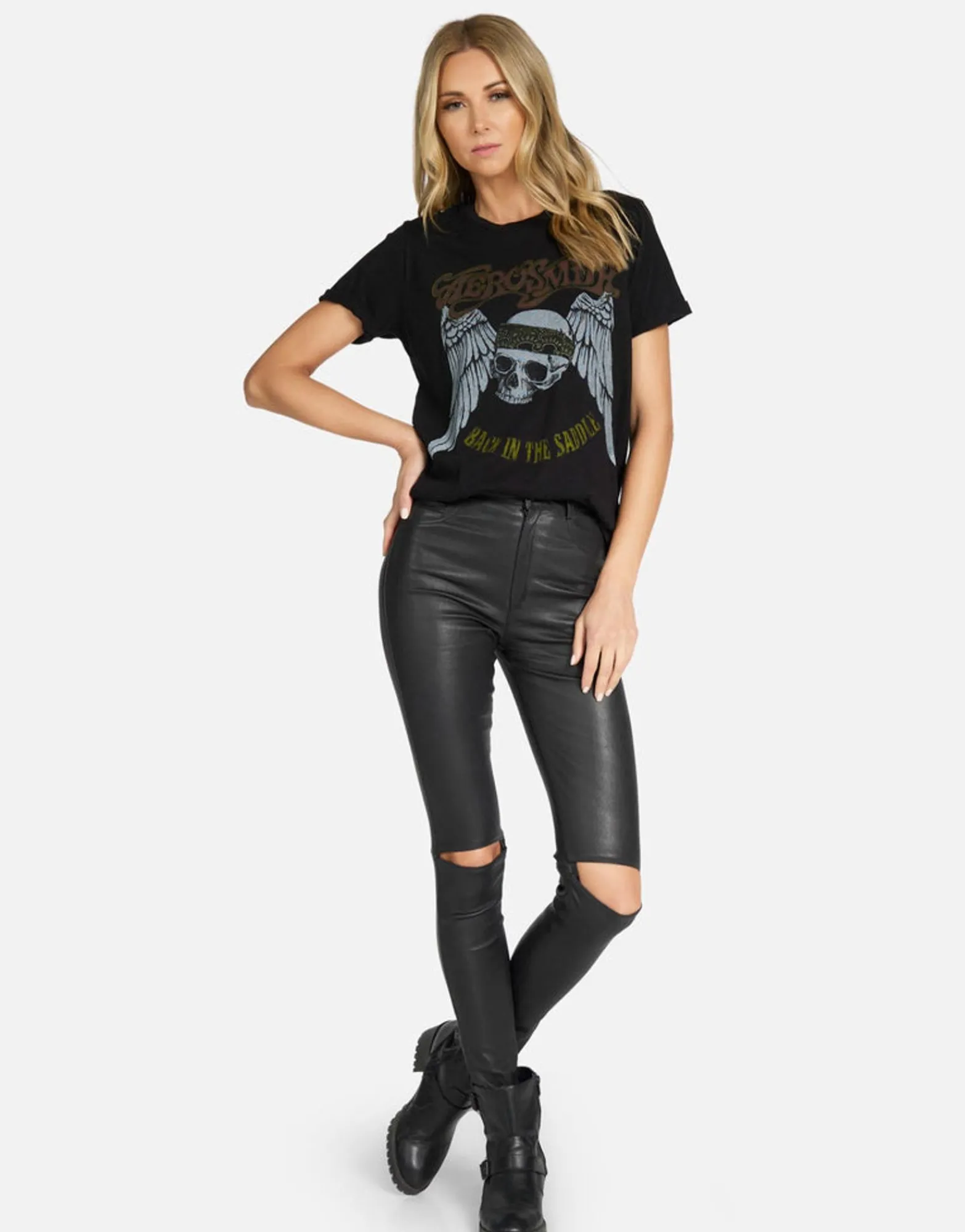 Online Aerosmith Back In The Saddle Vintage Tee | Edda X By Women Short Sleeve