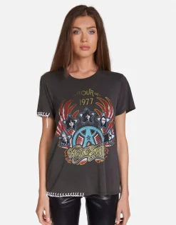Best Aerosmith Tour Boyfriend Tee In | Wolf By Women Short Sleeve