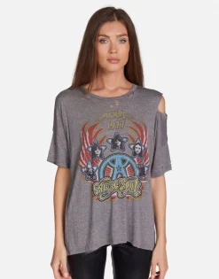 New Aerosmith Tour Oversized Tee | Kierstyn By Women Short Sleeve