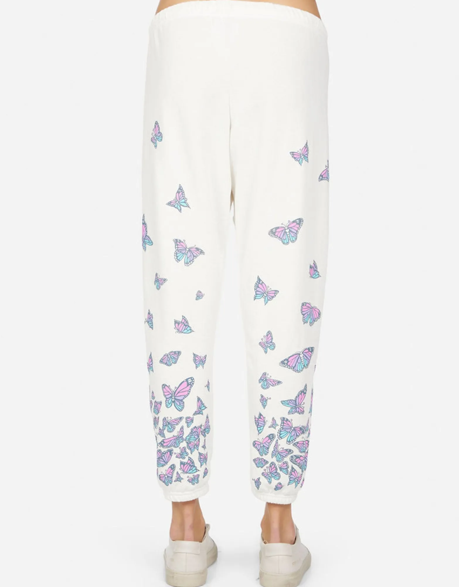 Hot Alana Color Butterfly Skull Burst Women Crop Sweatpants