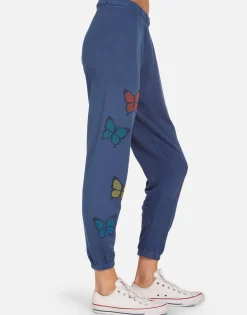 New Alana Crystal Butterfly Women Crop Sweatpants