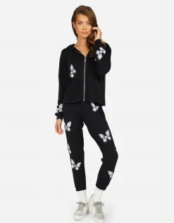 Clearance Alana Diamond Butterfly Women Crop Sweatpants