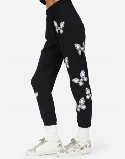 Clearance Alana Diamond Butterfly Women Crop Sweatpants