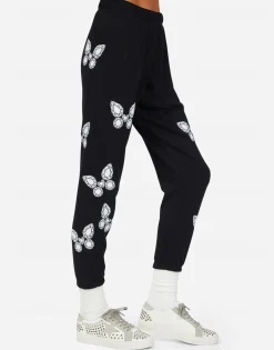 Clearance Alana Diamond Butterfly Women Crop Sweatpants