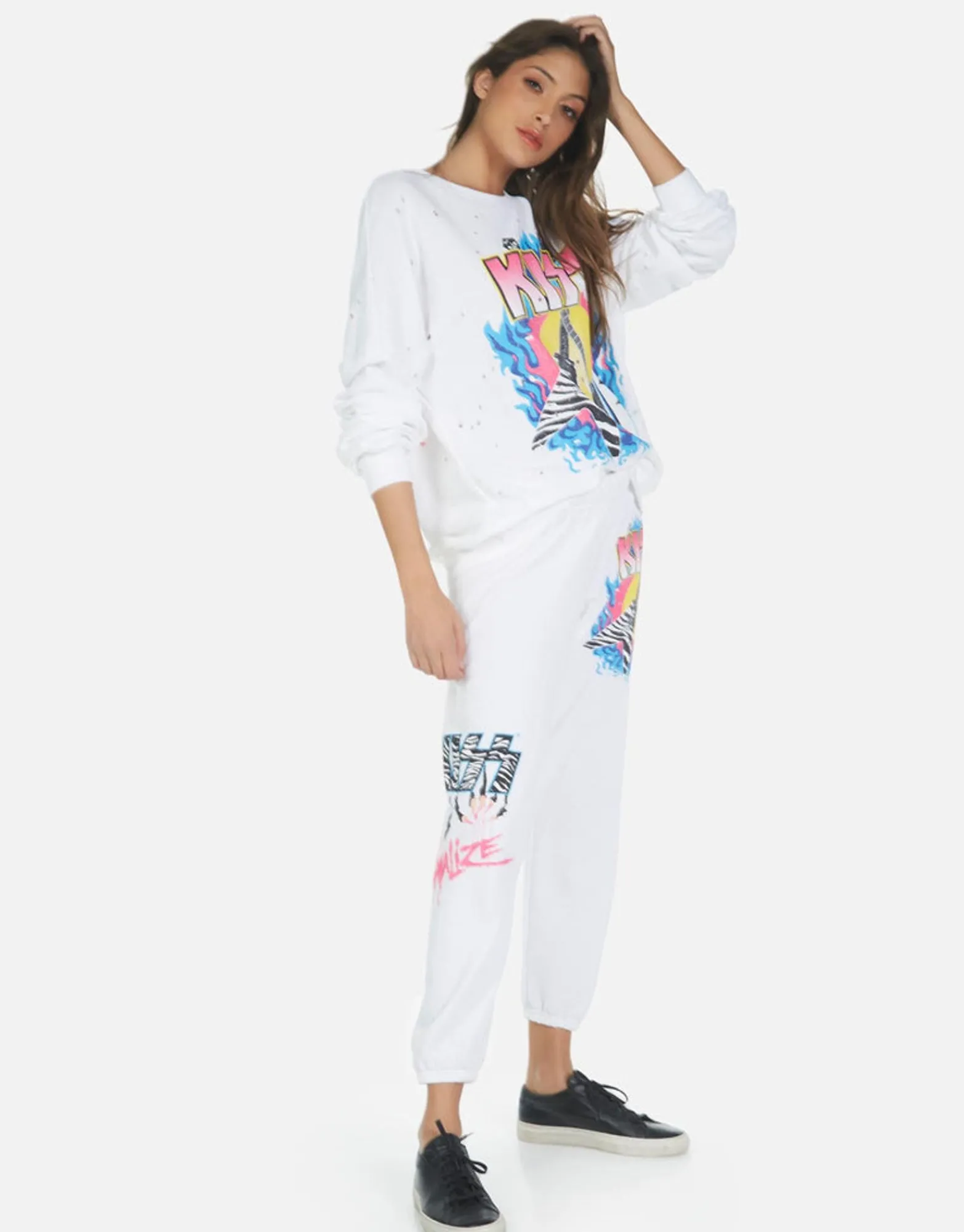 New Alana Kiss Animalize Women Crop Sweatpants