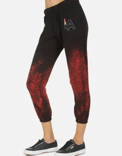 Fashion Alana La Lipstick Women Crop Sweatpants