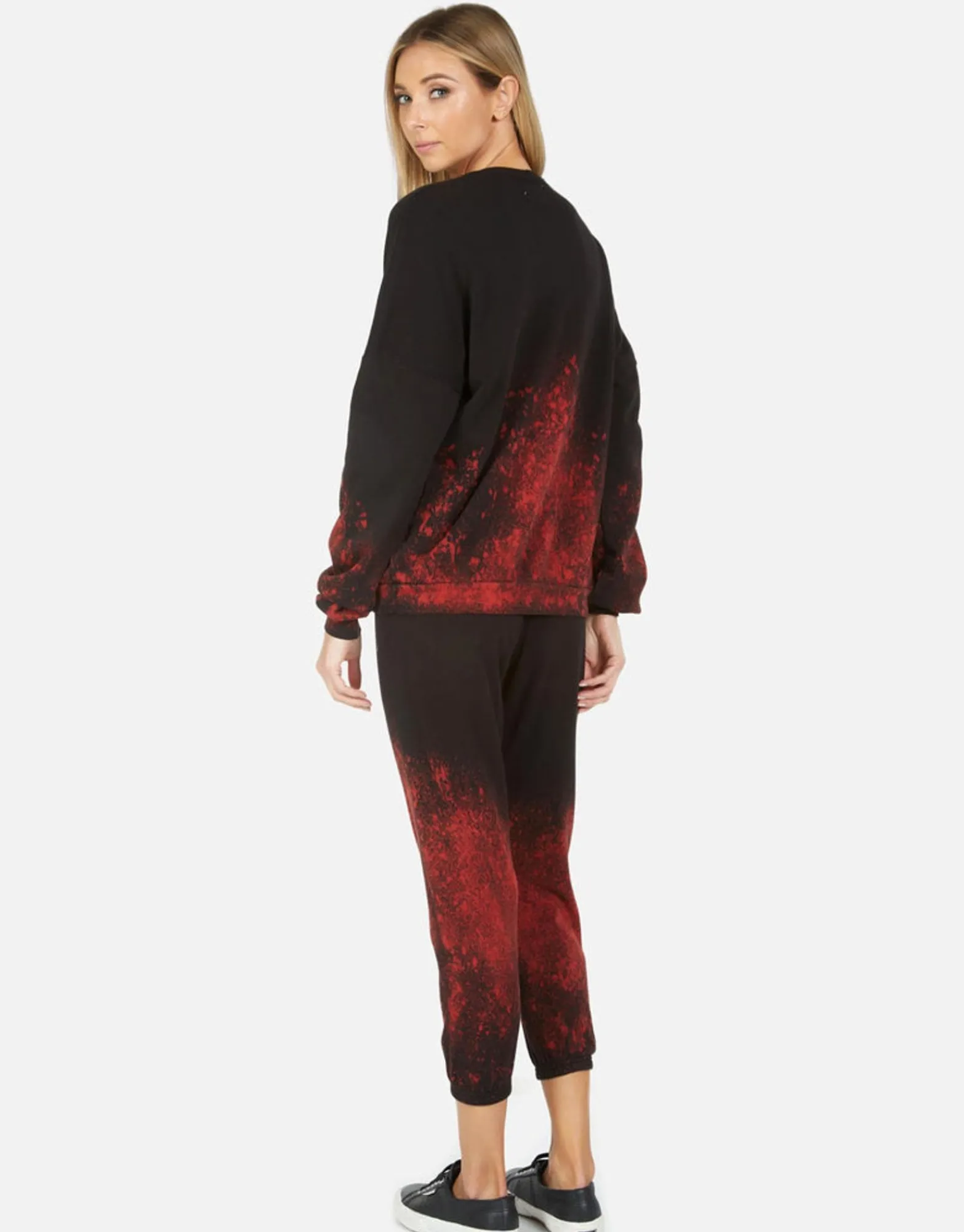 Fashion Alana La Lipstick Women Crop Sweatpants