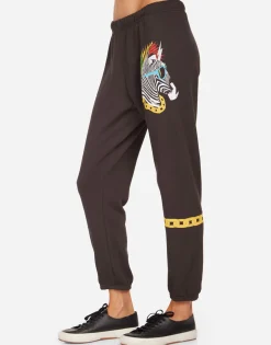 New Alana Lightning Zebra Women Crop Sweatpants
