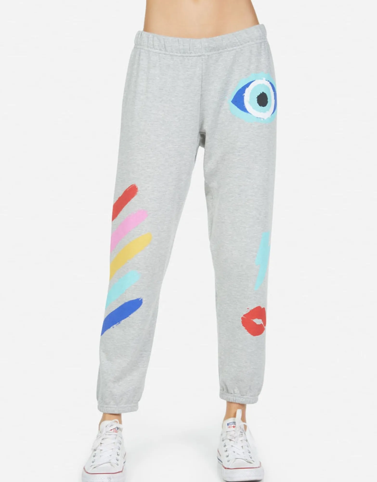 Fashion Alana Painted Evil Eye Women Crop Sweatpants