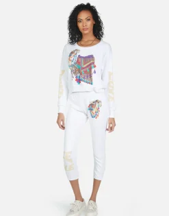 Cheap Alana Peace Love Camel Women Crop Sweatpants