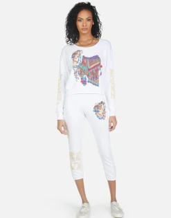 Cheap Alana Peace Love Camel Women Crop Sweatpants