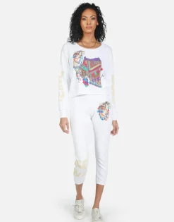 Cheap Alana Peace Love Camel Women Crop Sweatpants