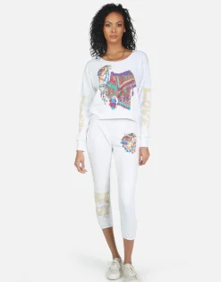 Cheap Alana Peace Love Camel Women Crop Sweatpants