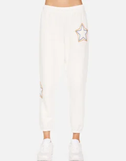 Fashion Alana Rainbow Lip Outline Women Crop Sweatpants