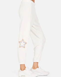 Fashion Alana Rainbow Lip Outline Women Crop Sweatpants