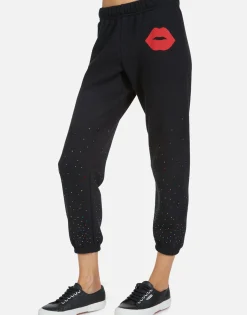 New Alana Red Lip Women Crop Sweatpants