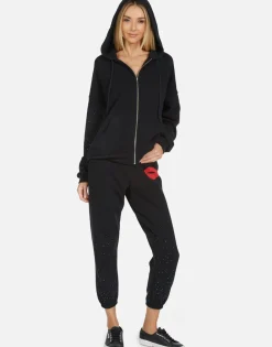 New Alana Red Lip Women Crop Sweatpants