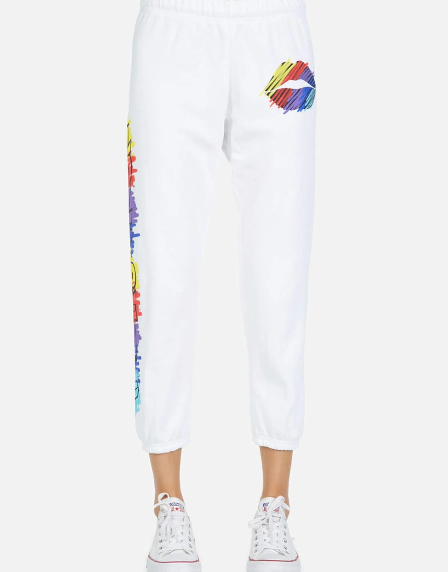 Best Alana Scribble Lip Women Crop Sweatpants
